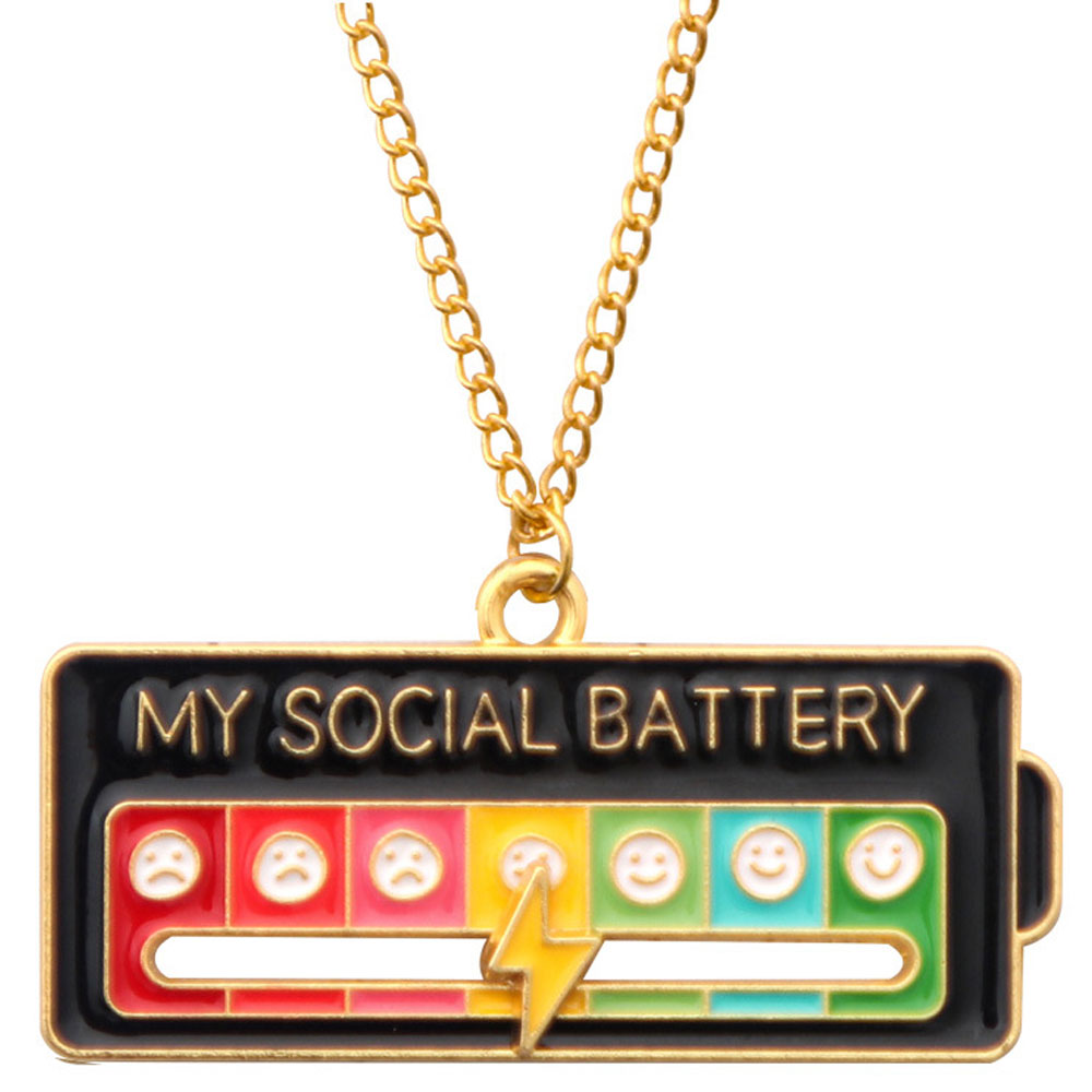 necklace-socialbattery-black-smile_1 Подвеска Трекер настроения смайлик черный — изображение 1