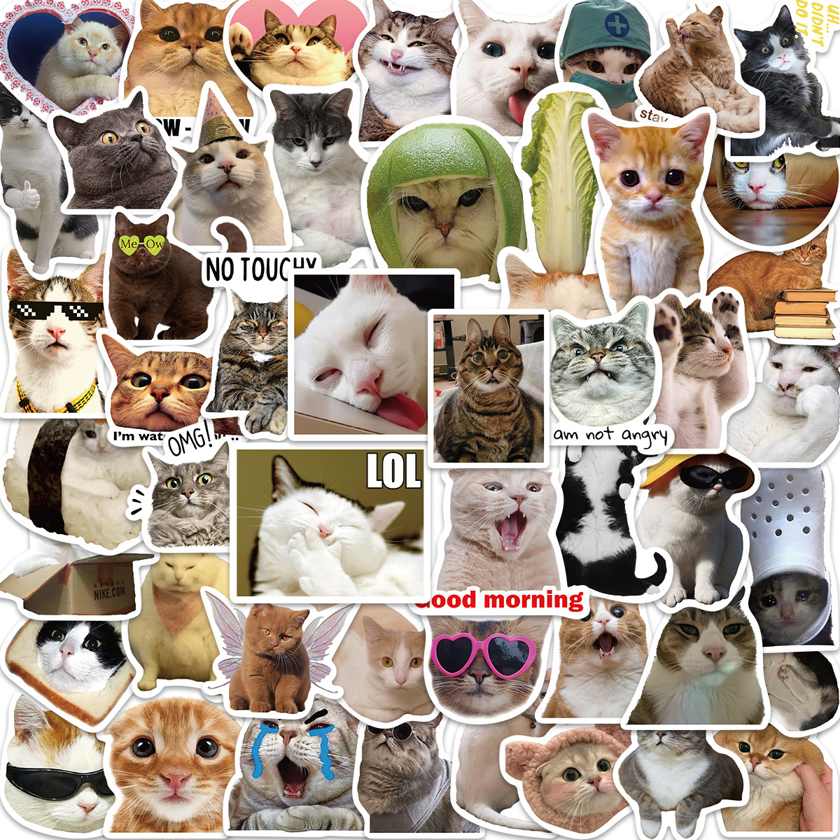 sticker-cats3-50pcs_1 Стикеры Котики тип3 50шт — изображение 1