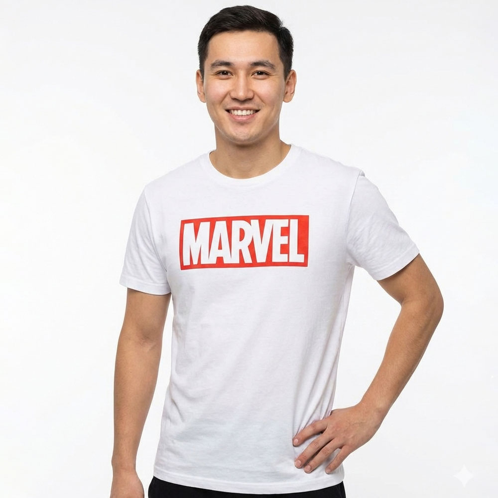 tshirt-marvel-logo-white Футболка Marvel логотип белый — изображение 1