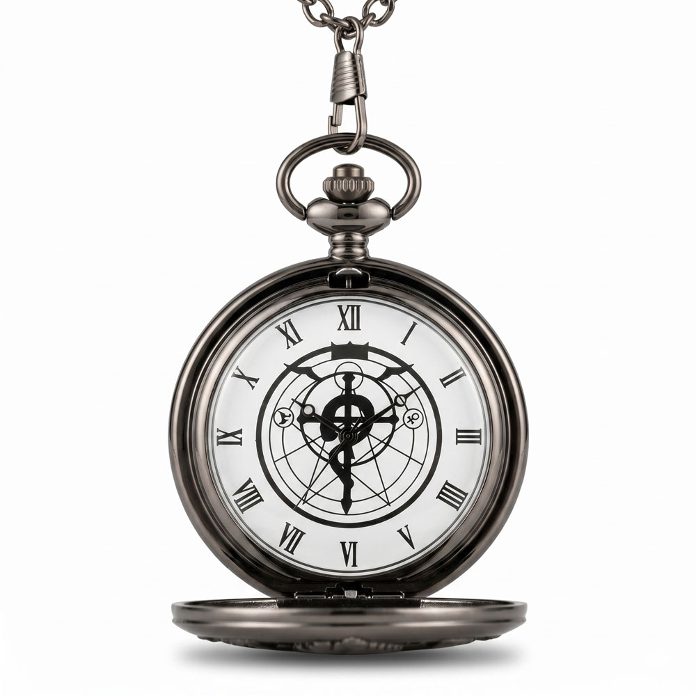 necklace-fma-watch-silver Подвеска Стальной алхимик часы серебристые — изображение 1