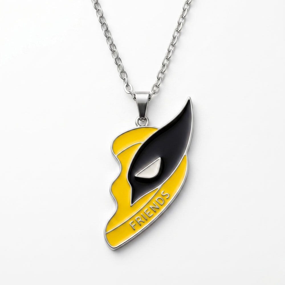 necklace-wolverine-heart-yellow Подвеска Росомаха сердце желтый — изображение 1